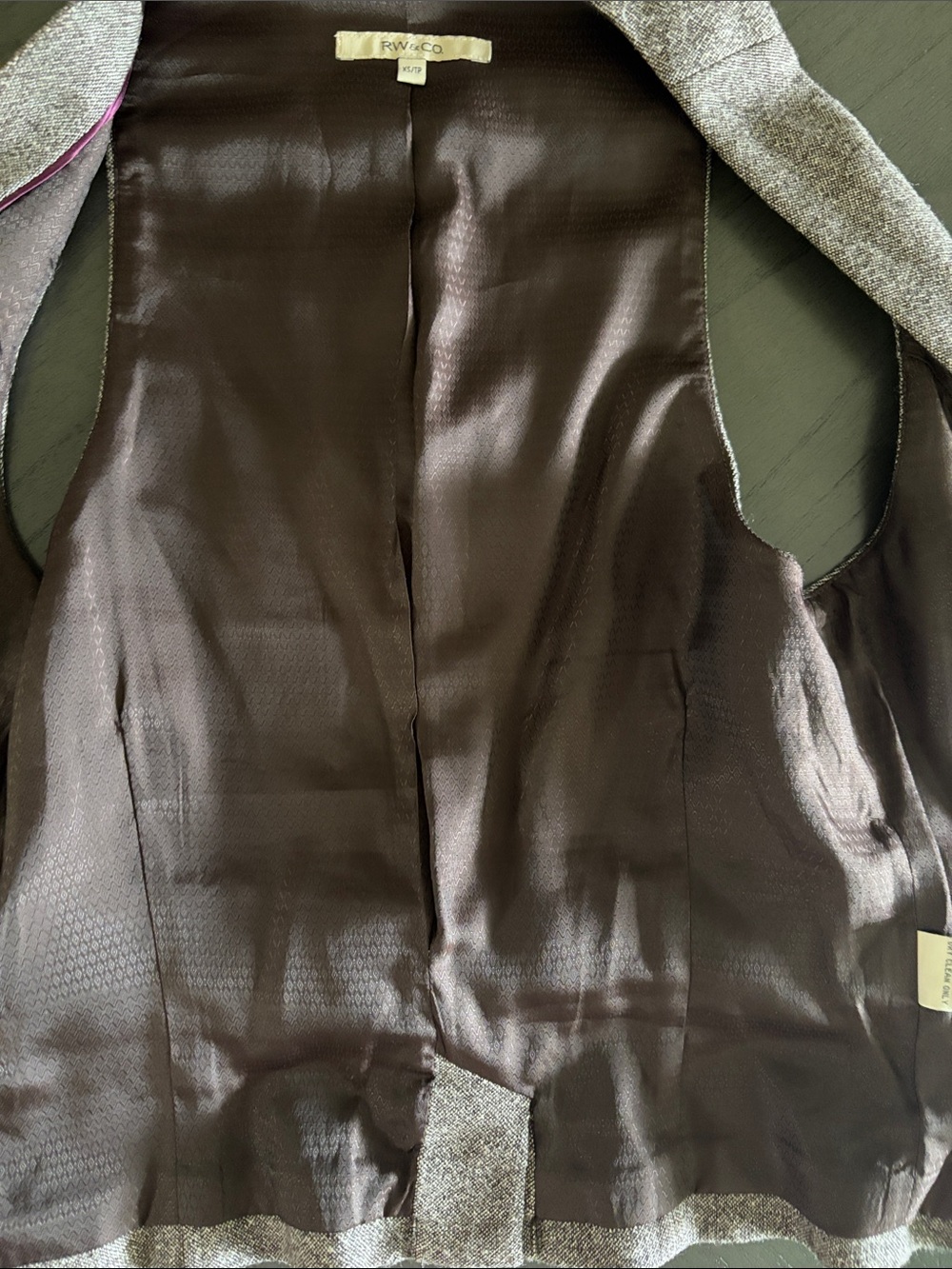 RW&CO. Women's Brown Tweed Vest with Button Front size XS - Picture 8 of 16